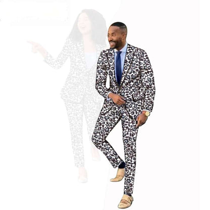 Ankara Women Men Outfits Print Jackets and Pants Sets CC078-2