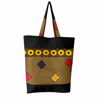 African Ankara Print Handbag Foldable Appliques Shoulder Bag