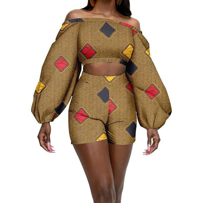 African Clothes Sexy Crop Top and Shorts  Ankara Print Outfits