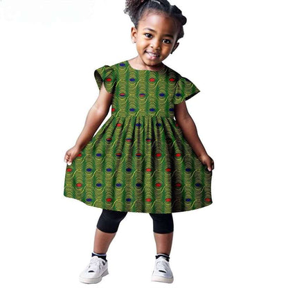 African Clothes Customized Ankara Print Dresses KID059