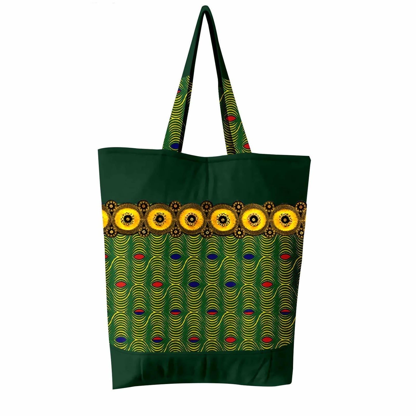 African Ankara Print Handbag Foldable Appliques Shoulder Bag