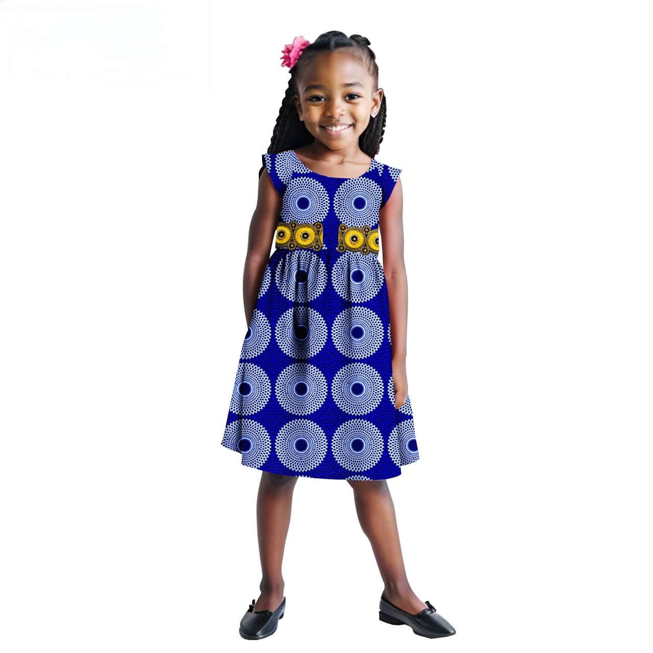 Print Appliques Dresses for Girls Ankara Outfits Summer Outerwear