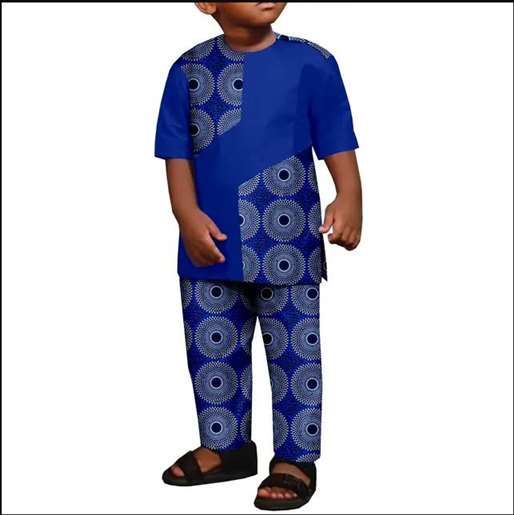 Summer Cotton Ankara Print Outfits for Boys | Top and Pant Sets