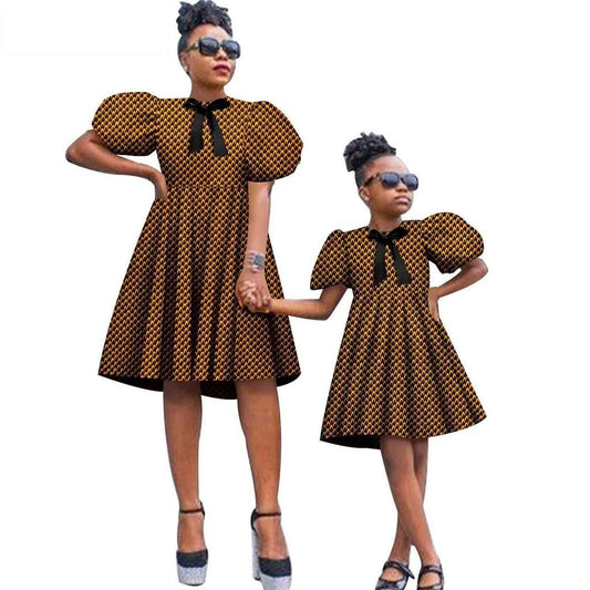 Family Clothes African Print Dresses for Women and Girls FM016-2