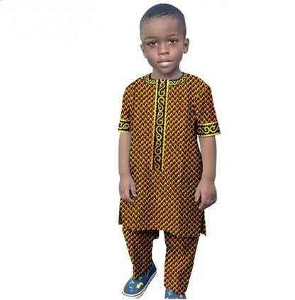 African Clothes Casual Cotton Ankara Print Top and Pant Sets