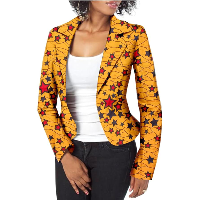 African Women Jacket Coat Wax print Top Ankara Clothing CJ002-1