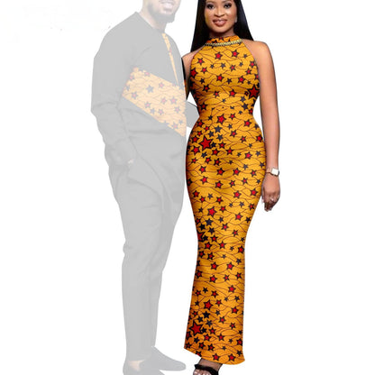 Couple African Dresses Women Matching Print Men's Sets CC031-2