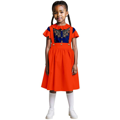 Cotton Ruffle Sleeve Top and Skirt Sets Girl Outfits Outerwear