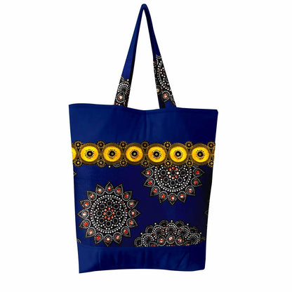 African Ankara Print Handbag Foldable Appliques Shoulder Bag