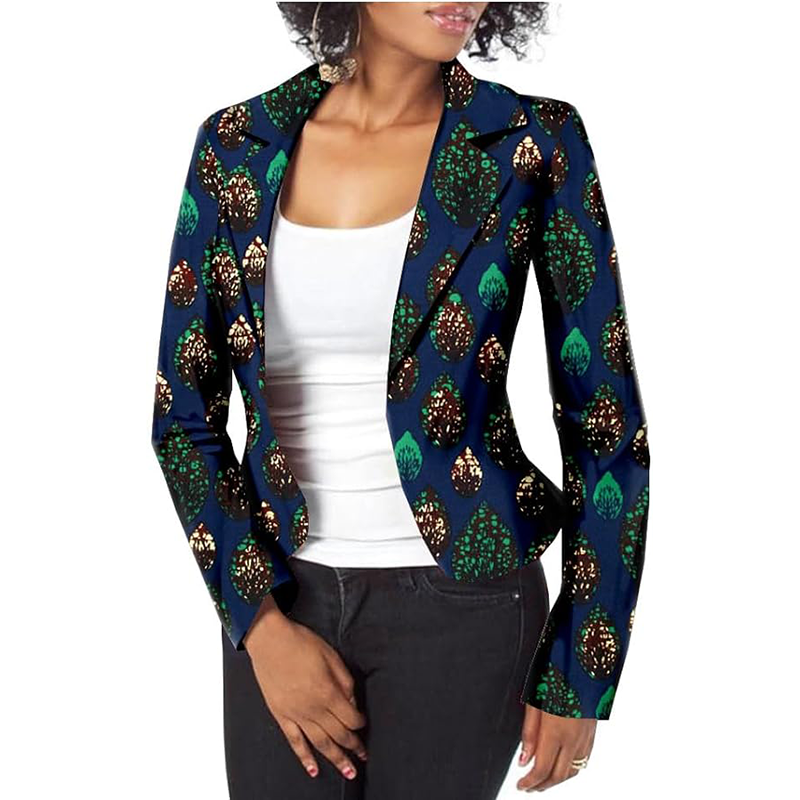 African Women Jacket Coat Wax print Top Ankara Clothing CJ002-1