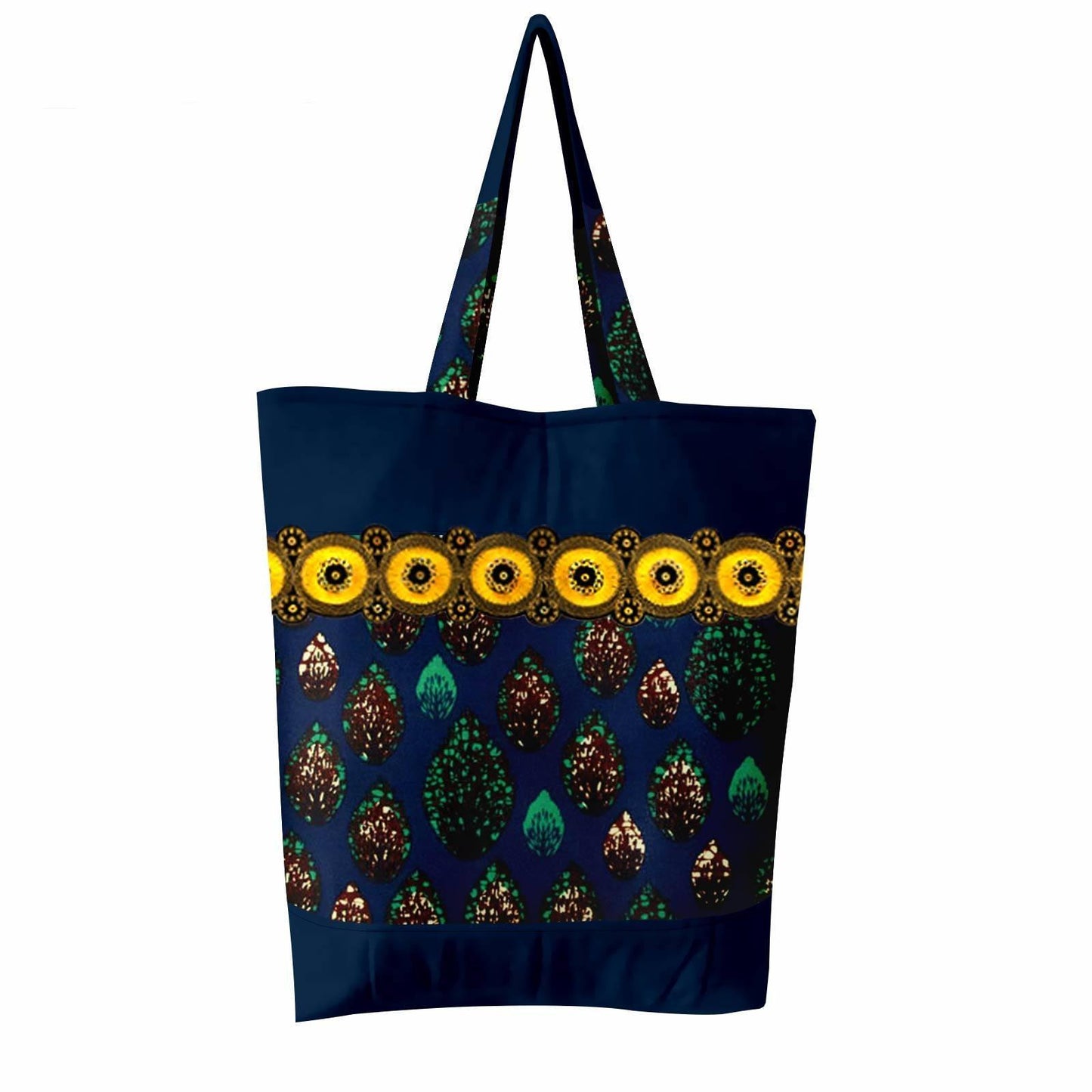 African Ankara Print Handbag Foldable Appliques Shoulder Bag