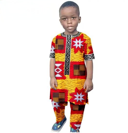 African Clothes Casual Cotton Ankara Print Top and Pant Sets