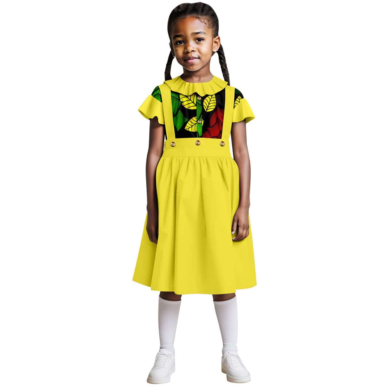 Cotton Ruffle Sleeve Top and Skirt Sets Girl Outfits Outerwear