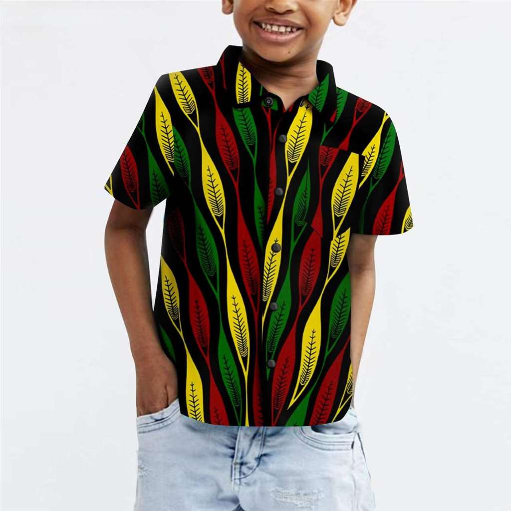 Boys Outfits Summer Casual Cotton Ankara Print Top Shirt Outerwear