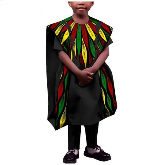 African Agbada Clothes for Children Summer Casual Outfits