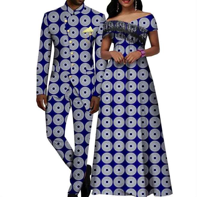 Couple Clothes Long Dresses for Women Match Men Suits CC016-3