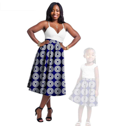 Print Dresses for Mother and Daughter Patchwork Dresses FM023-2