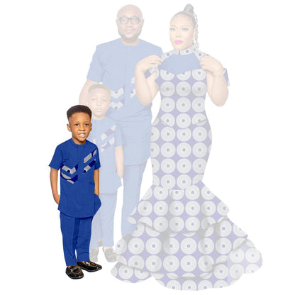 African Family Clothes Women Mermaid Dresses Men and Kids Sets FM002-2