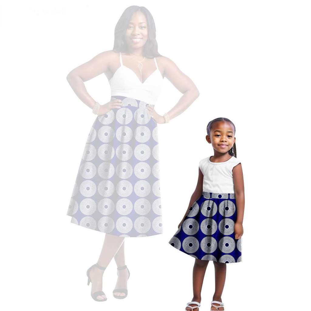 Print Dresses for Mother and Daughter Patchwork Dresses FM023-2