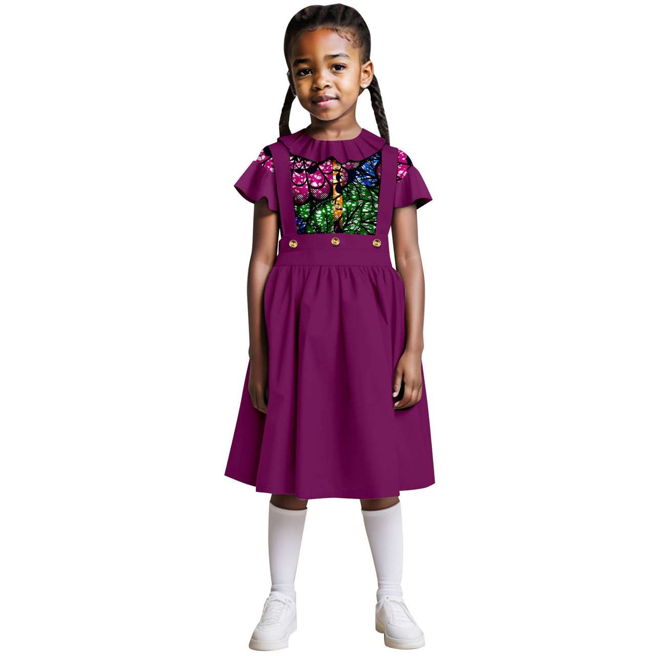 Cotton Ruffle Sleeve Top and Skirt Sets Girl Outfits Outerwear