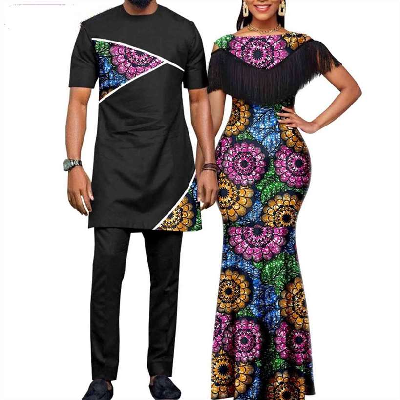 Couple Outfits Slim Tassel Print Long Dresses CC043-2