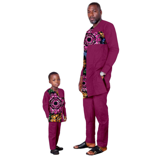 African Clothes for Family Outfits Father and Son Sets FM031-1