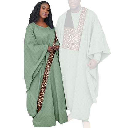 Kaftan Asoebi Muslim Women Long Dresses Robe Matcg Men sets CC081