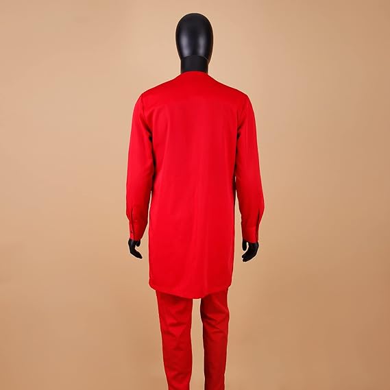 African Clothes for Men Zip Jacket and Pants Outfits