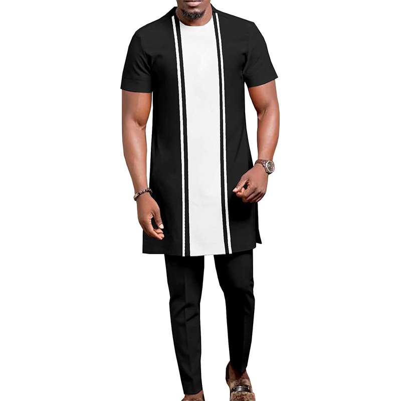 Men African clothes Tops and Pants Set Tracksuit Attire