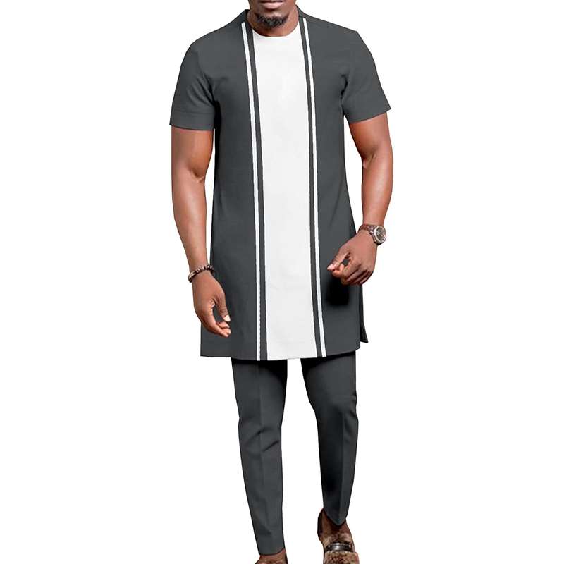 Men African clothes Tops and Pants Set Tracksuit Attire