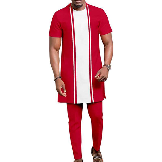 Men African clothes Tops and Pants Set Tracksuit Attire