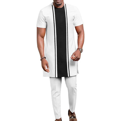 Men African clothes Tops and Pants Set Tracksuit Attire