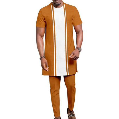 Men African clothes Tops and Pants Set Tracksuit Attire