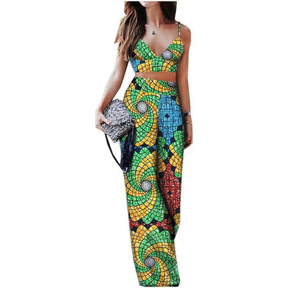 African Clothes Women Sleeveless Crop Top and Ankara Pant