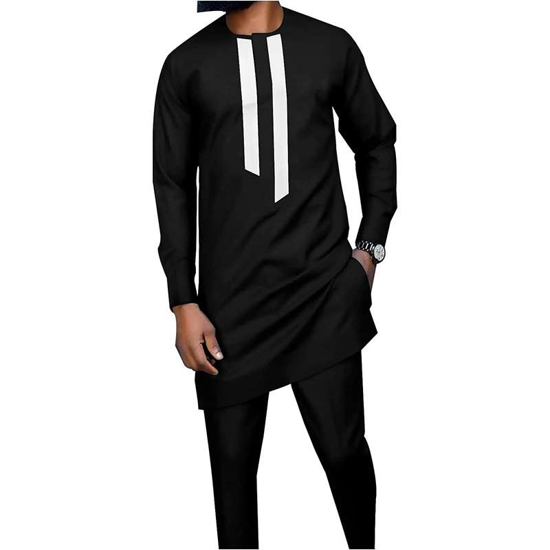 Men African Suits Shirts and Pants Set Tribal Outfits Tracksuit