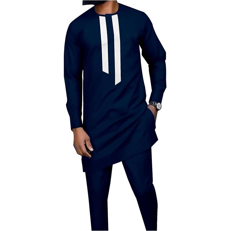 Men African Suits Shirts and Pants Set Tribal Outfits Tracksuit