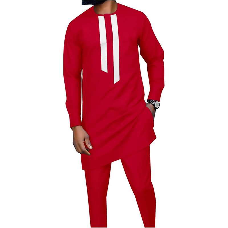 Men African Suits Shirts and Pants Set Tribal Outfits Tracksuit