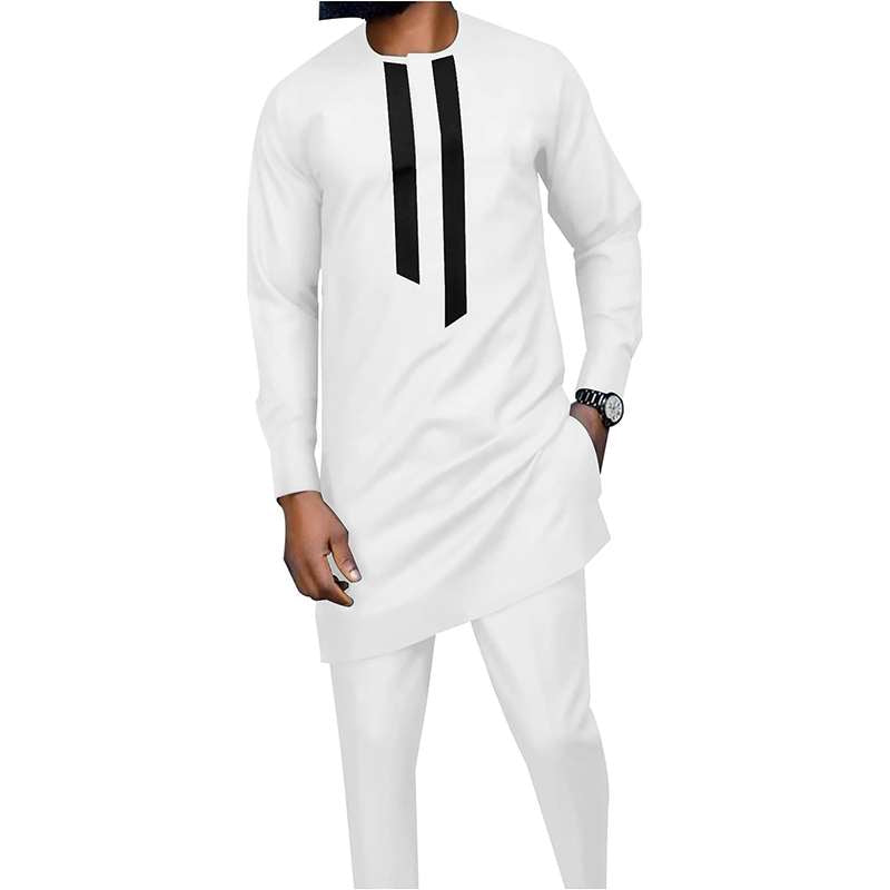 Men African Suits Shirts and Pants Set Tribal Outfits Tracksuit