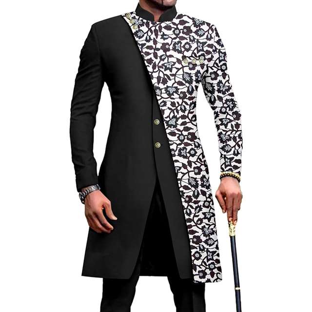 Men Slim Fit Single Breasted Printed Blazer and Pants