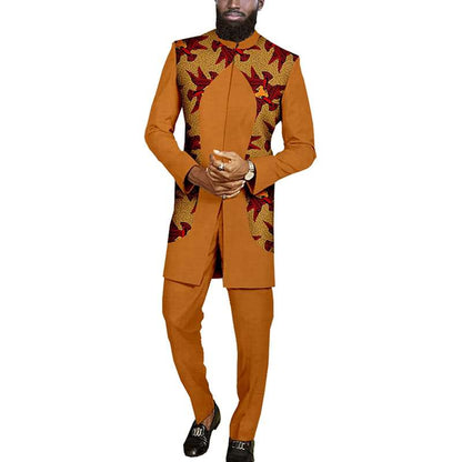 Men's African Clothes Jacket Outfit Attire Print Blazer and Pants