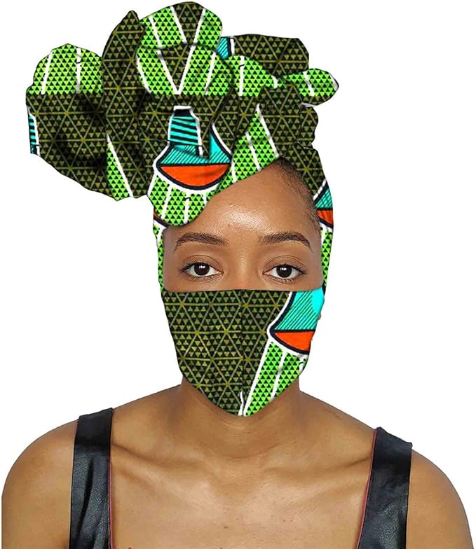 Ankara Bandana Head Wrap Mask Handmade Print Wax Cotton