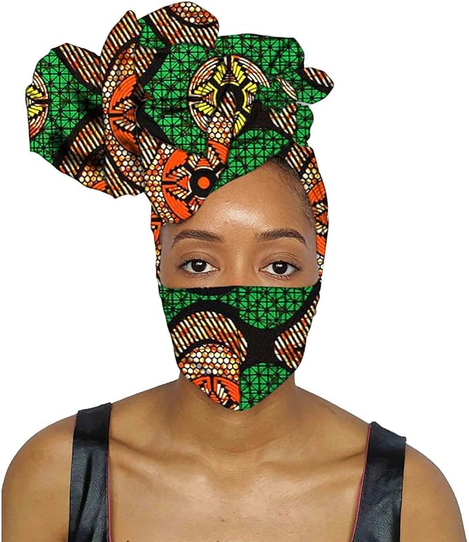 Ankara Bandana Head Wrap Mask Handmade Print Wax Cotton