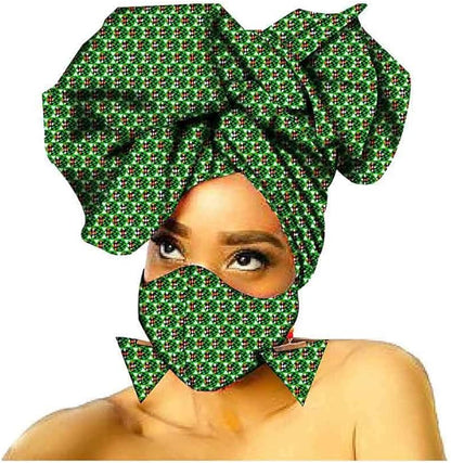 African Ankara Print Cotton Traditional Head tie Turban Mask