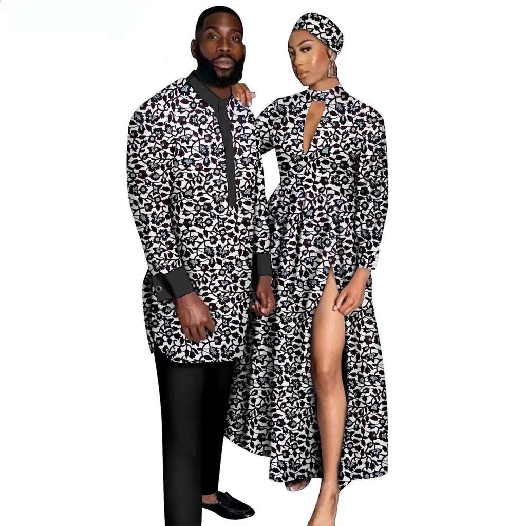 Couple Clothes Print Dresses Women Match Men Sets CC004-1