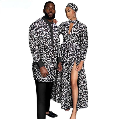 Couple Clothes Print Dresses Women Clothes Match Men Sets CC004-2