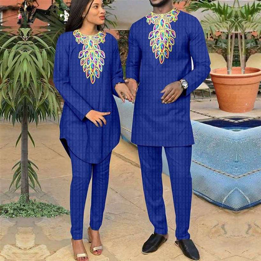 Couples African for Men Jacquard Sets Women Outfit CC010-3