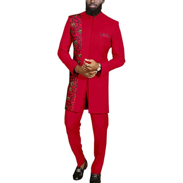 African Clothes Print Blazer and Pants Set Formal Outfits