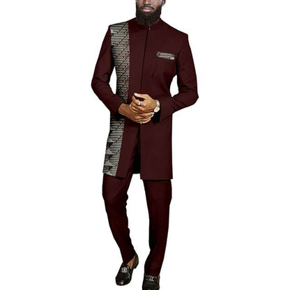 African Clothes Print Blazer and Pants Set Formal Outfits