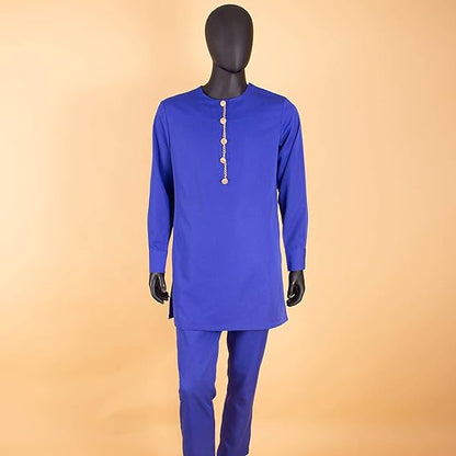 African Clothes Shirts and Trouser Set Long Sleeve Attire