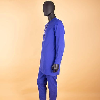 African Clothes Shirts and Trouser Set Long Sleeve Attire